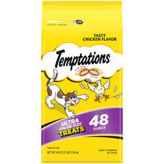 Temptations classic chicken crunchy-soft treats pack, irresistible for cats