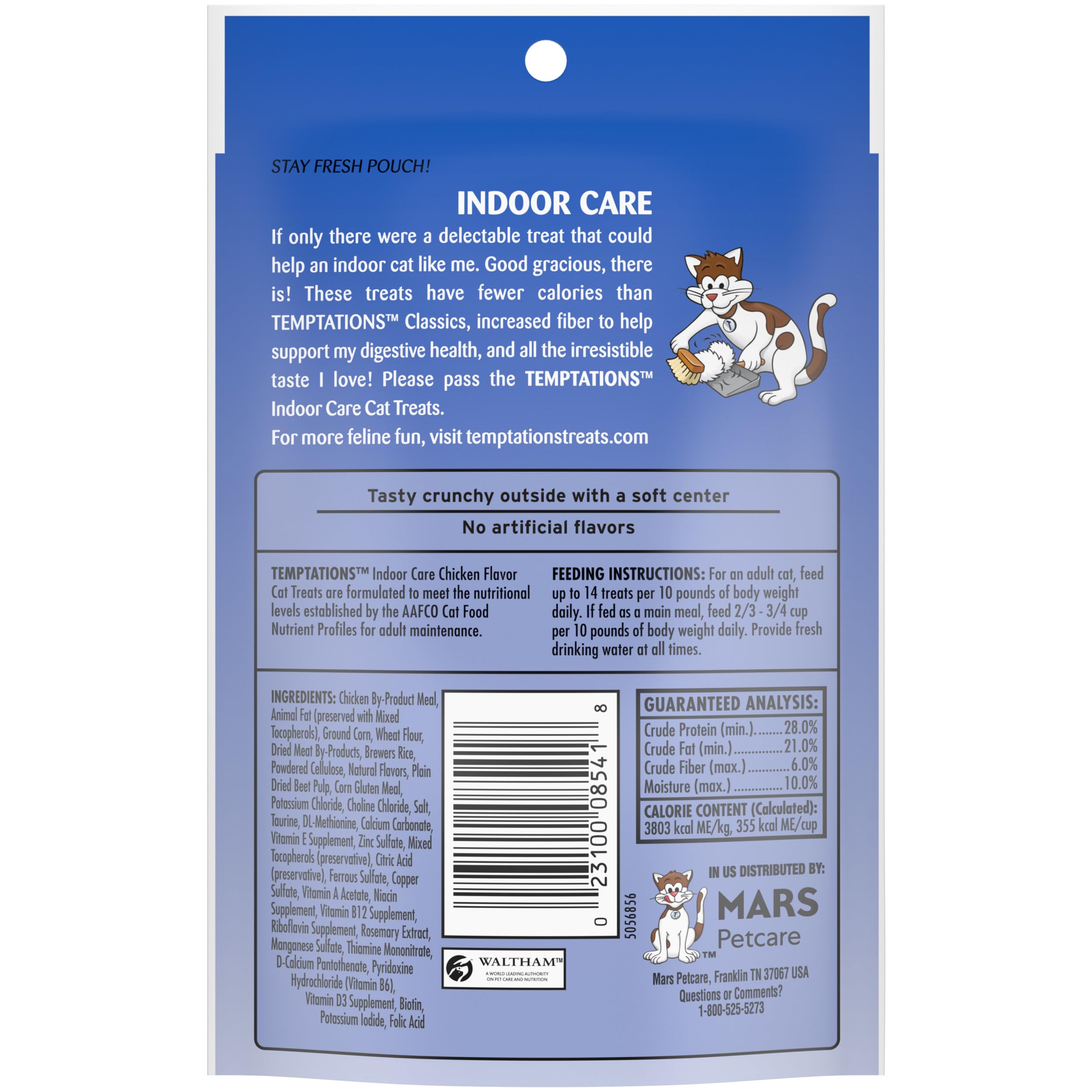Temptations classic crunchy-soft chicken flavor treats for cats.