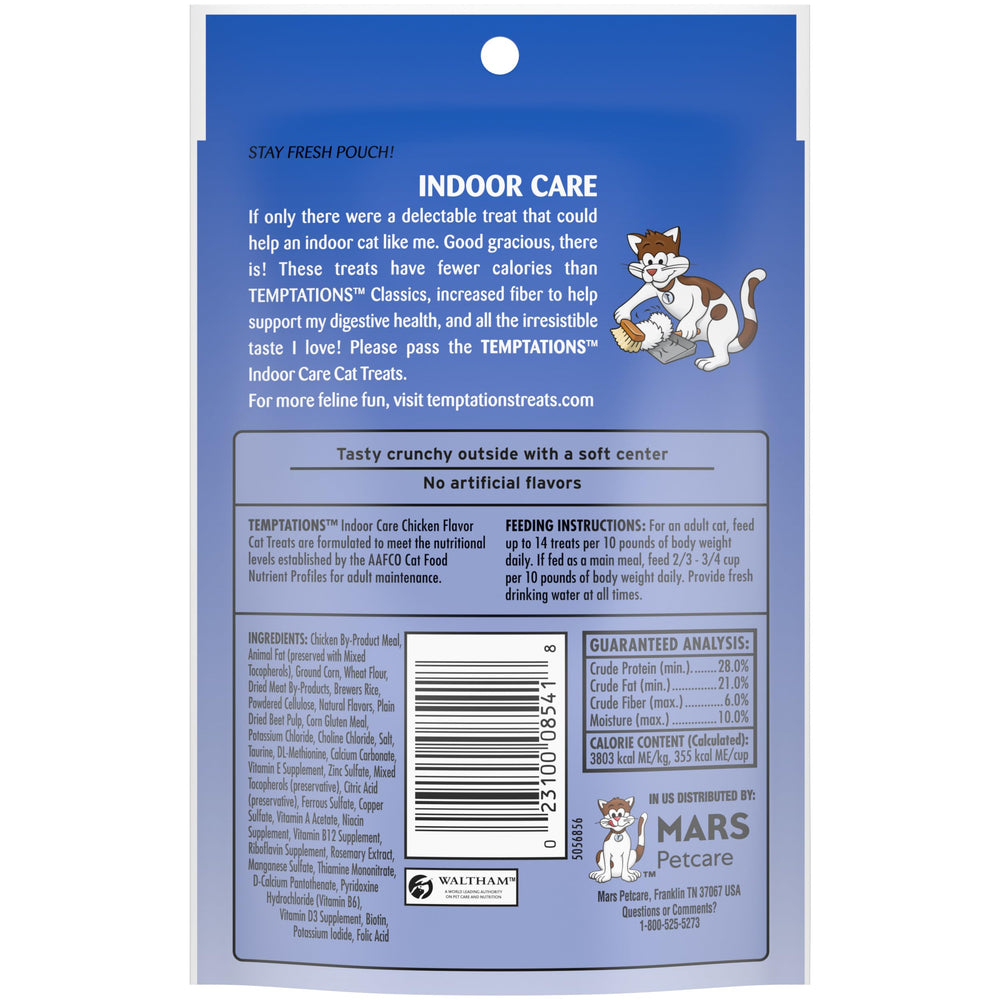 Temptations classic crunchy-soft chicken flavor treats for cats.