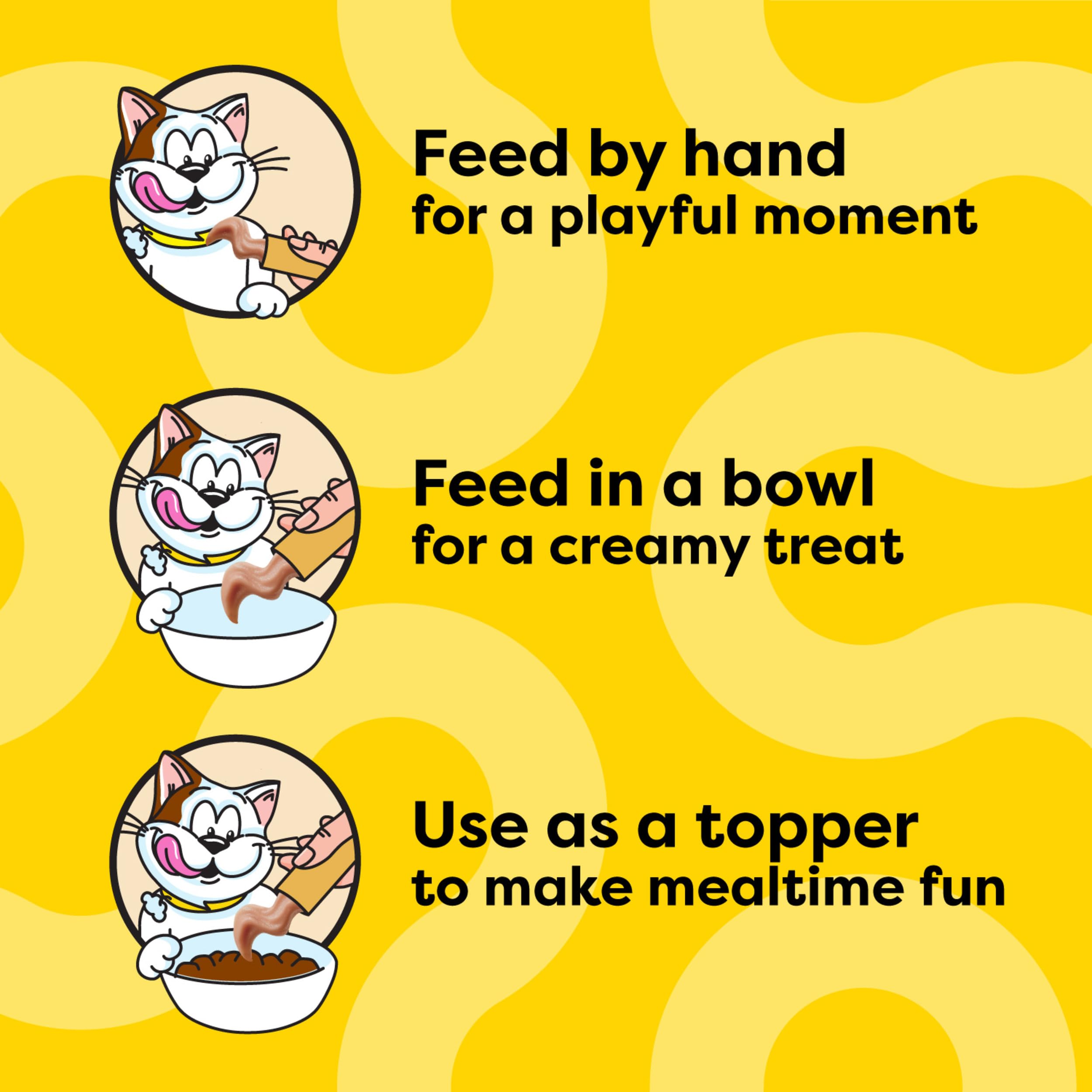 Temptations Creamy Puree as a meal topper option to enhance cat meals.