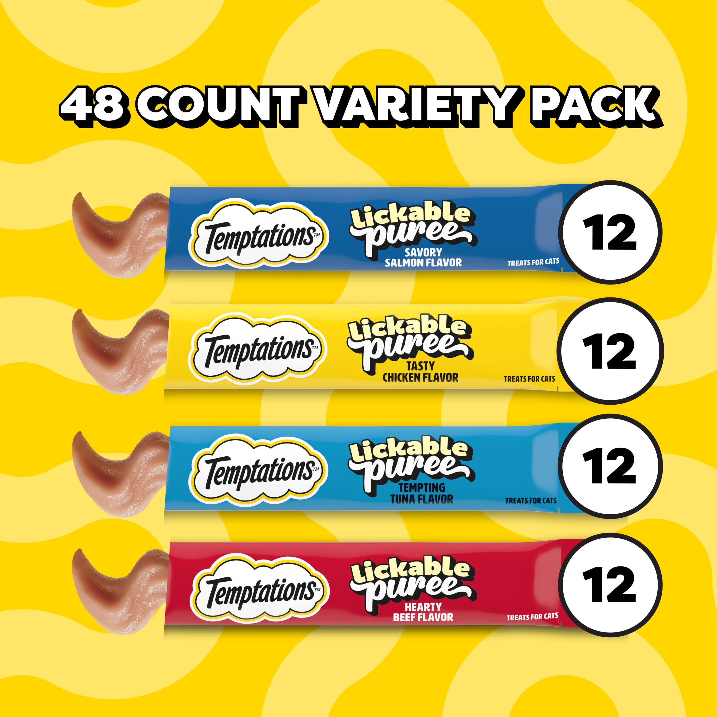 Temptations Creamy Puree Soft texture snack for easy chewing.