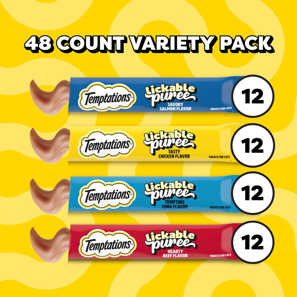 Temptations Creamy Puree Soft texture snack for easy chewing.