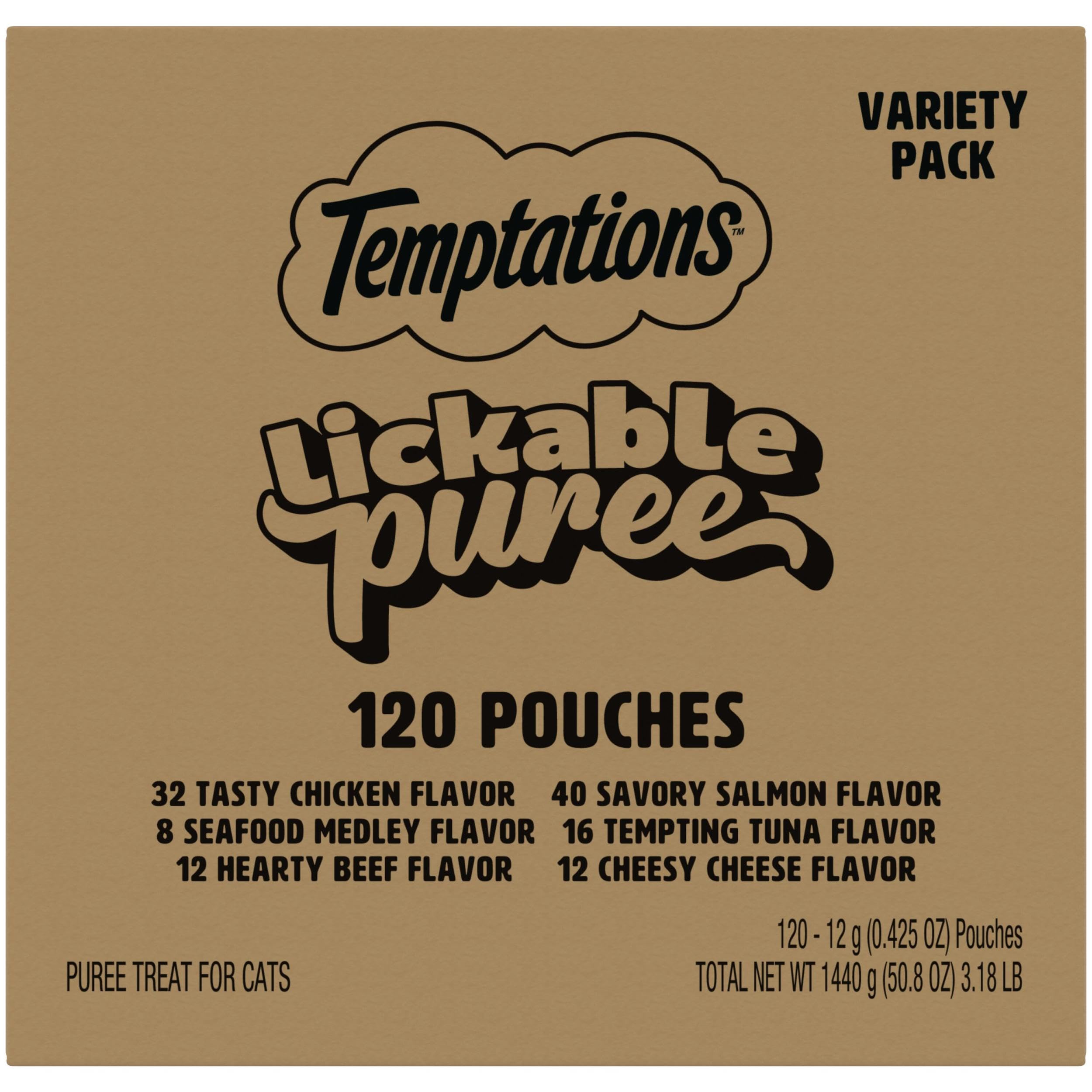 Temptations Creamy Puree tube ready for hand feeding and bonding.