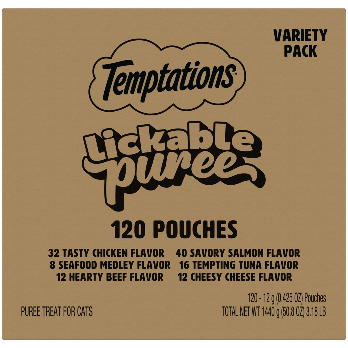 Temptations Creamy Puree tube ready for hand feeding and bonding.