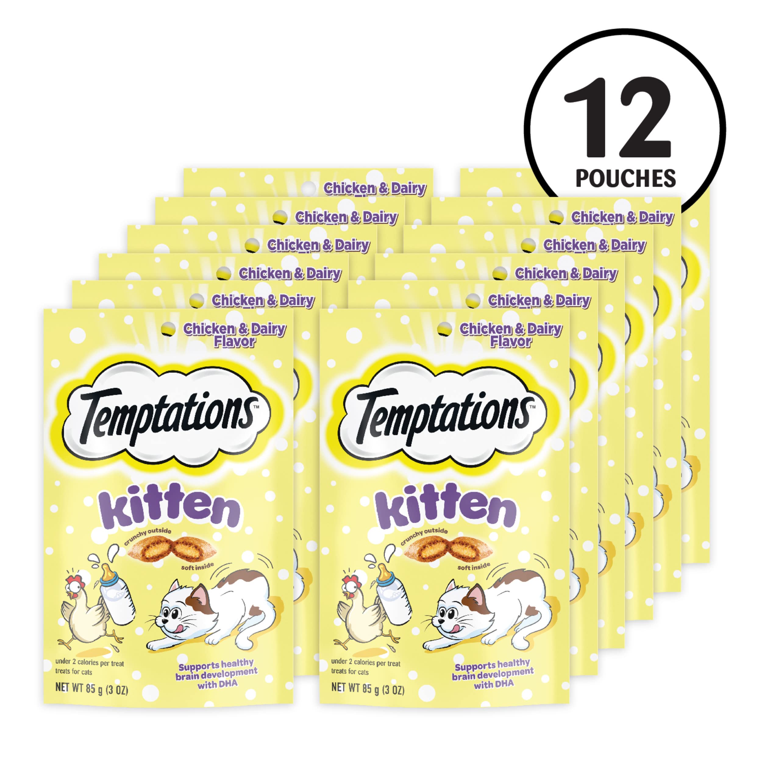 Temptations kitten treats chicken-dairy flavor for tasty kitten snacks