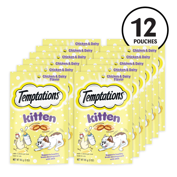 Temptations kitten treats chicken-dairy flavor for tasty kitten snacks
