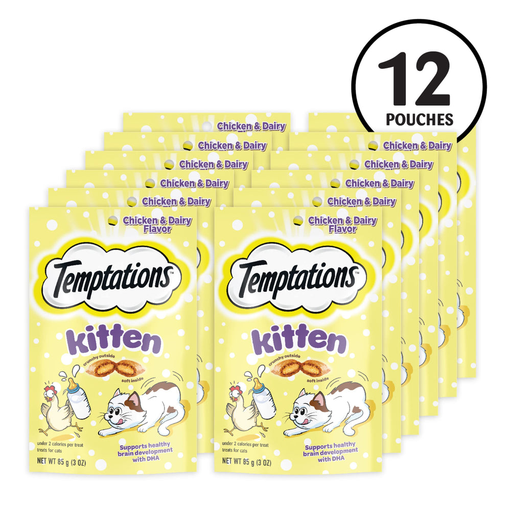 Temptations kitten treats chicken-dairy flavor for tasty kitten snacks