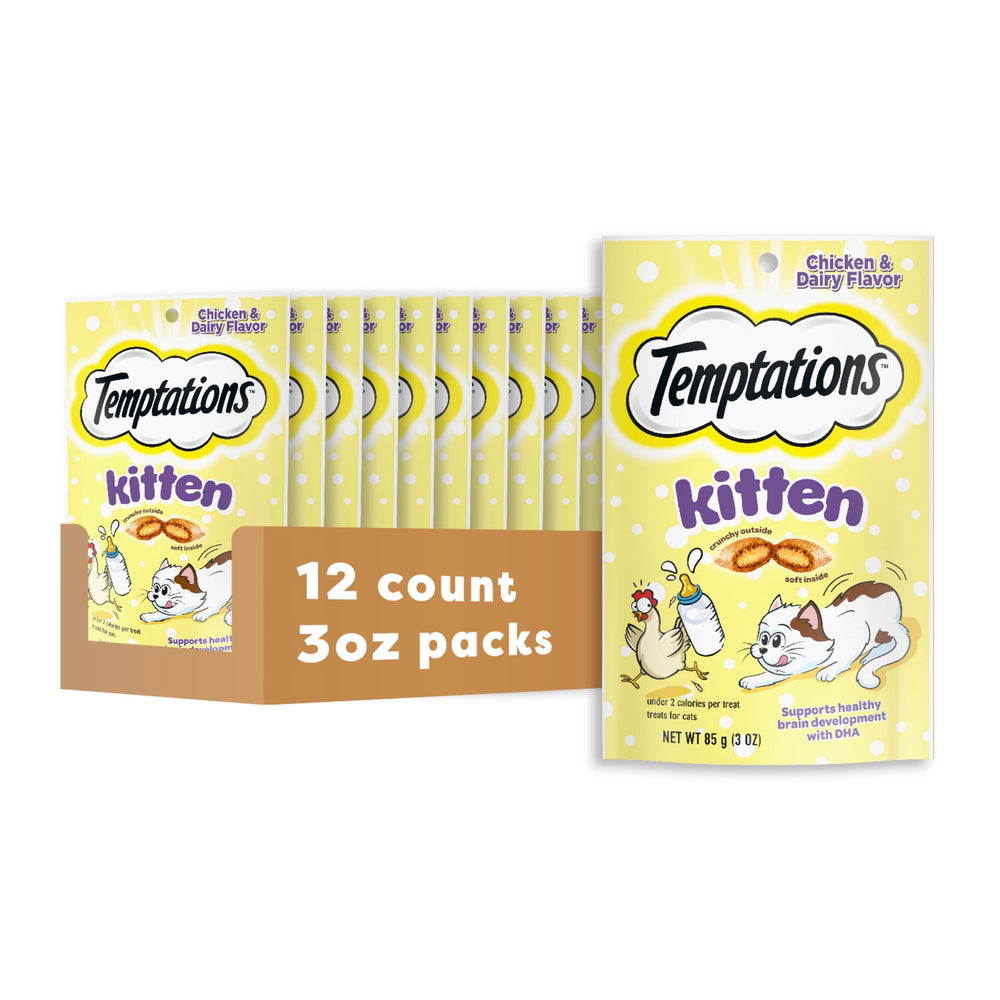 Temptations Kitten Treats with classic crunchy and soft texture for kittens