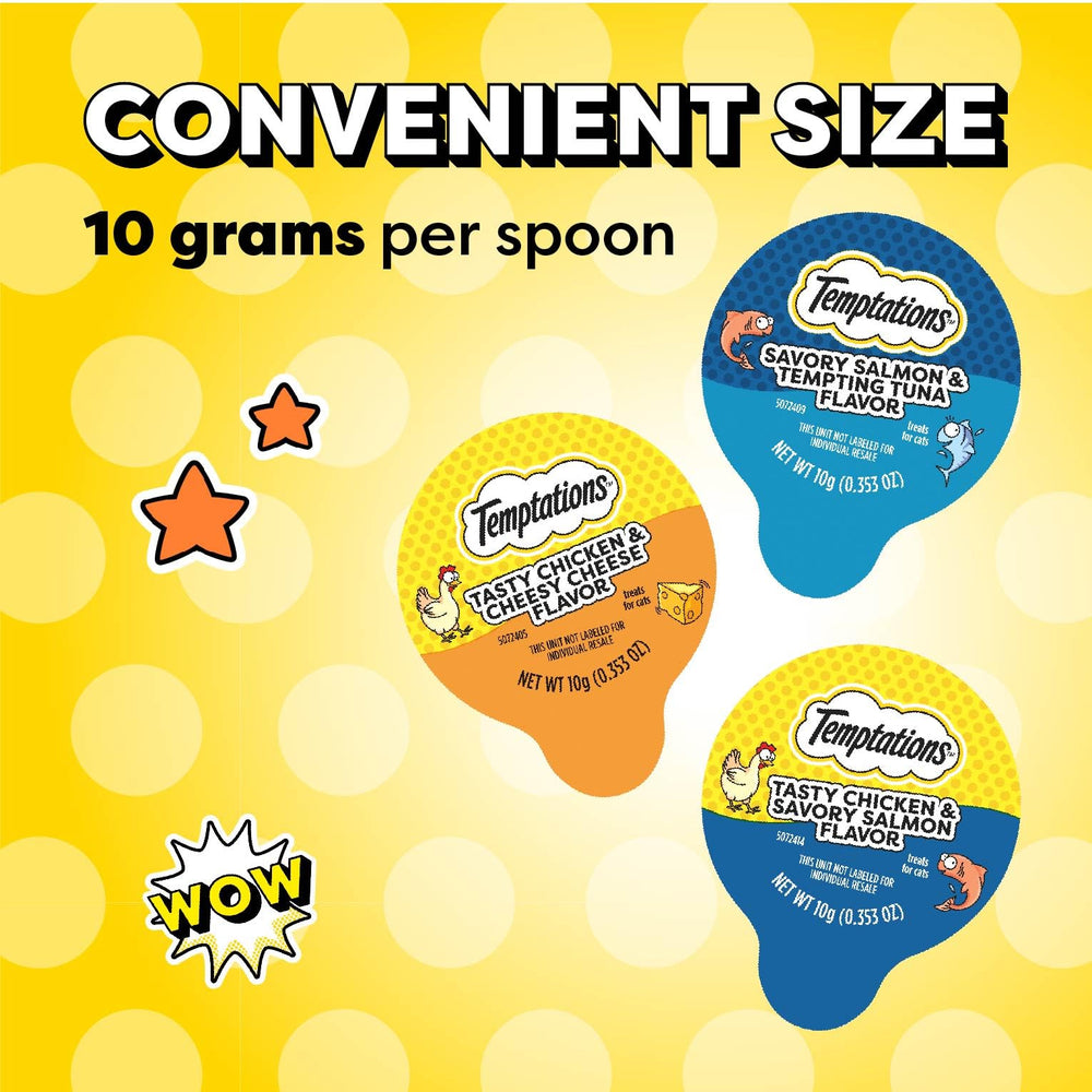 Temptations Lickable Spoons enable hand-feeding playful bonding moments.