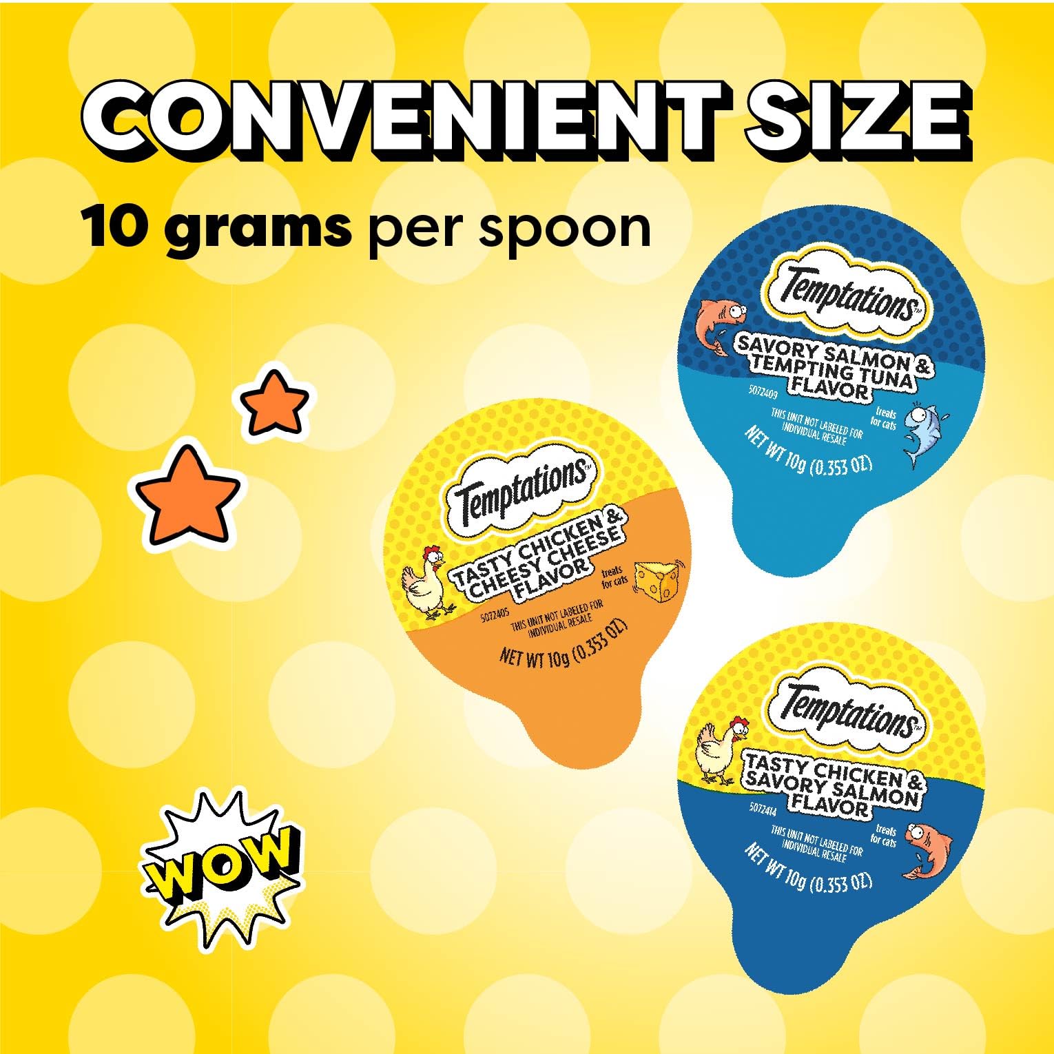 Temptations Lickable Spoons suitable for kittens and adult cats.