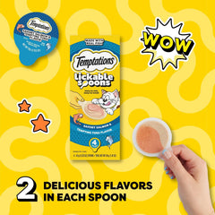 Temptations Lickable Spoons close-up shows mess-free puree ideal for quick rewards