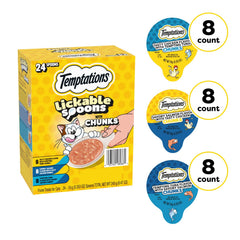 Temptations Lickable Spoons variety flavors displayed in tray