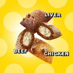 Temptations MixUps flavors chicken liver beef illustrate flavor variety for cats.