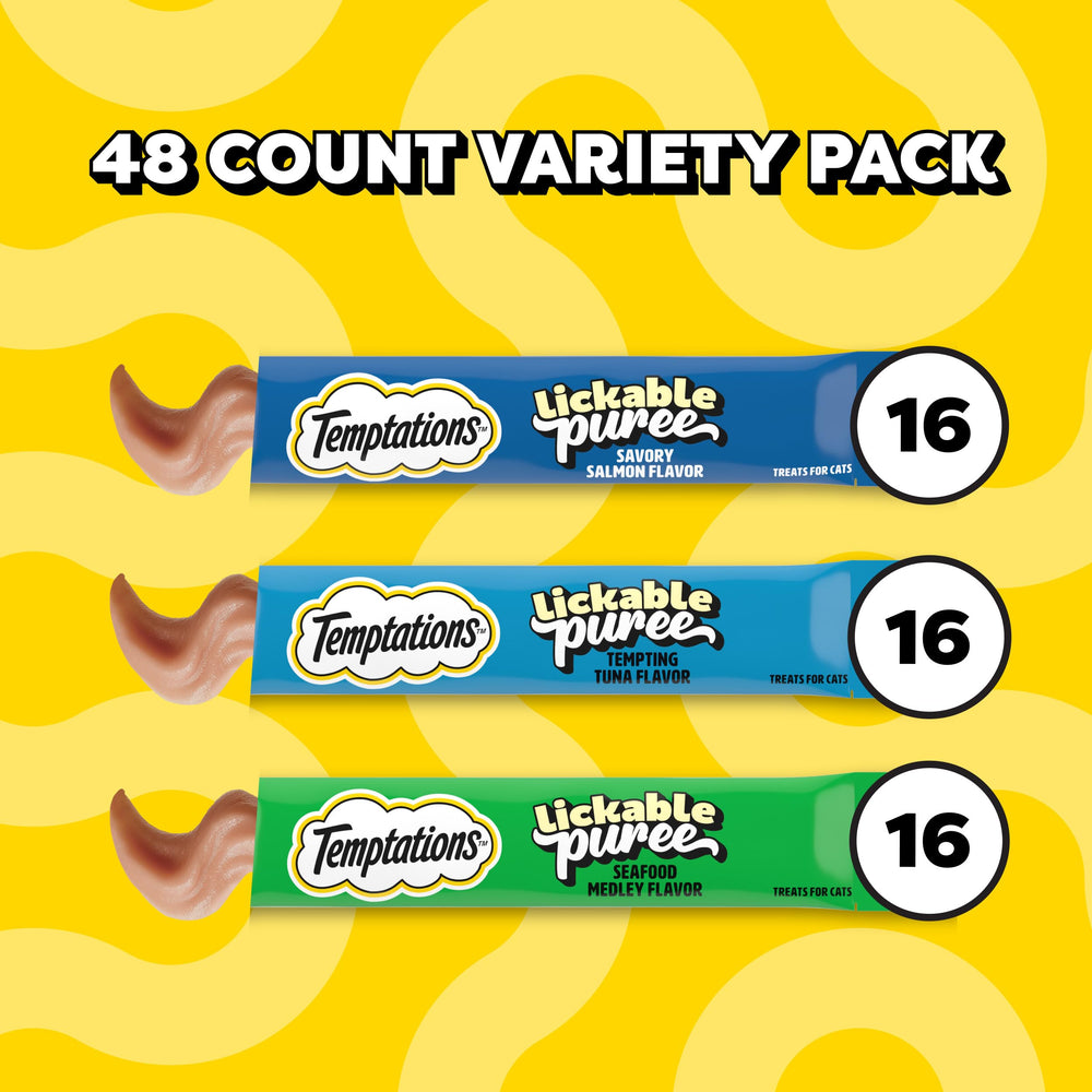 Real fish ingredients highlighted in Temptations cat treats for flavor.
