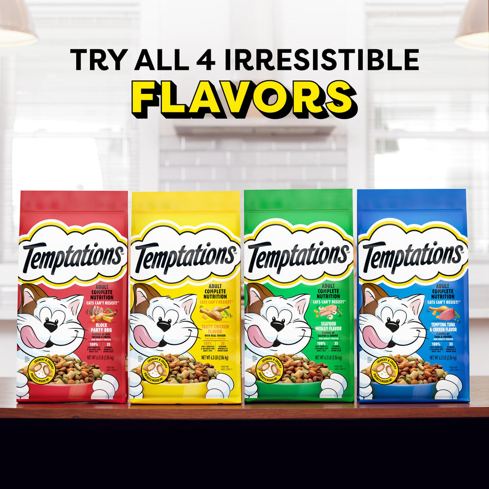 Temptations Seafood Medley pack-of-3-bags shows a convenient multi-pack