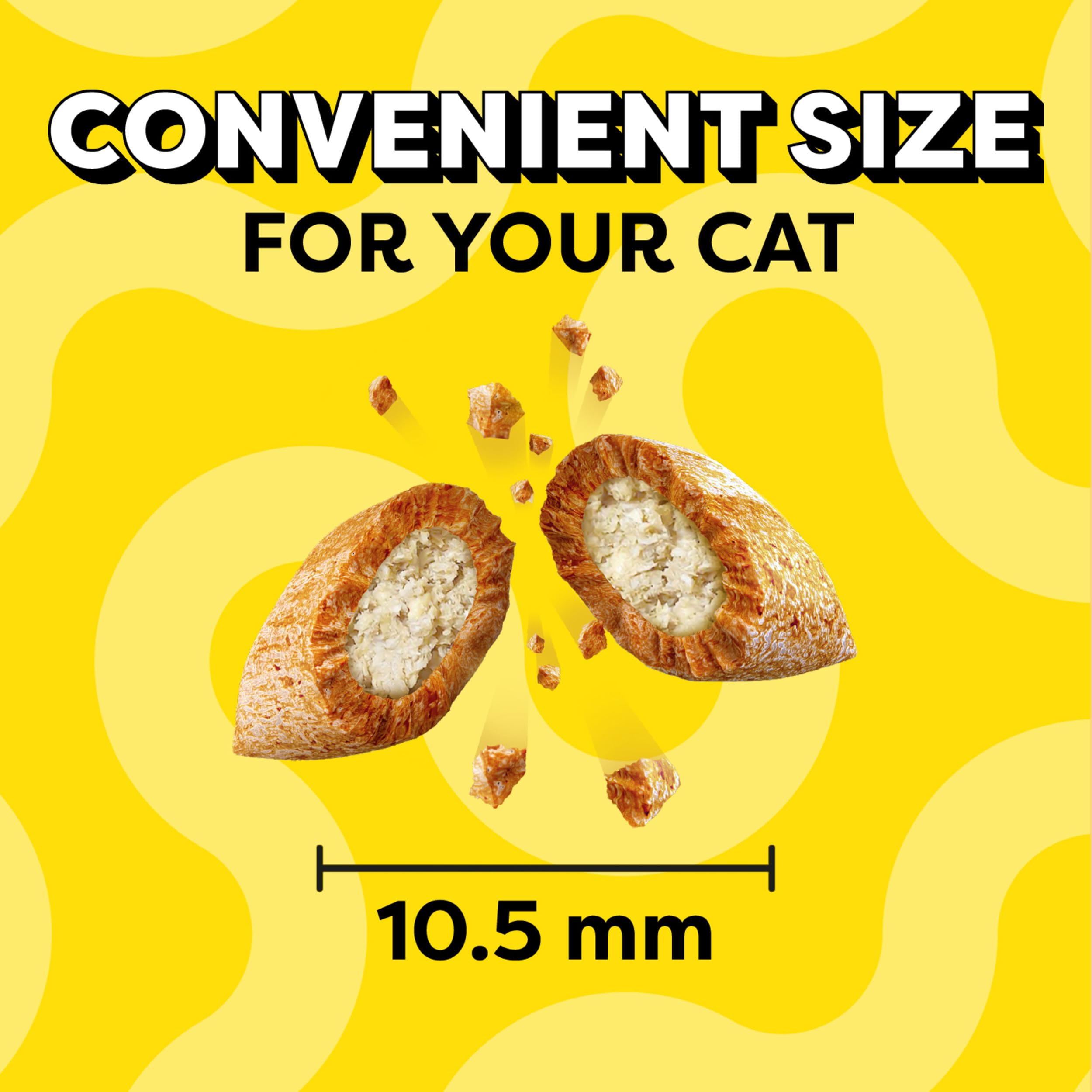 Serving-size Temptations cat treats in a calm presentation.