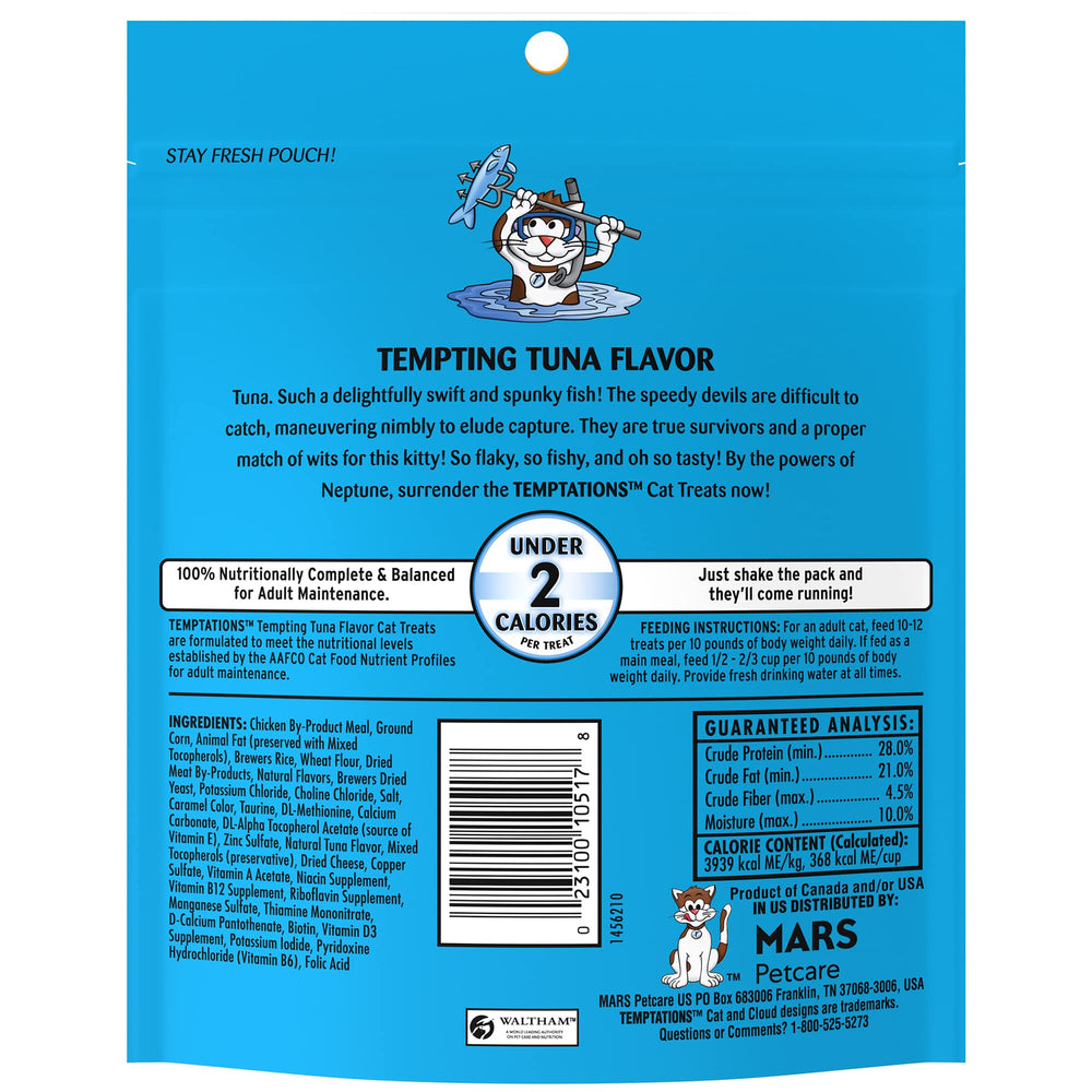 Temptations stay-fresh pouch keeps treats fresh between rewarding moments.
