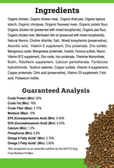 Tender & True close-up kibble texture with organic ingredients