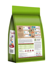 Close-up of Tender & True cat food kibble showing grain-free formula