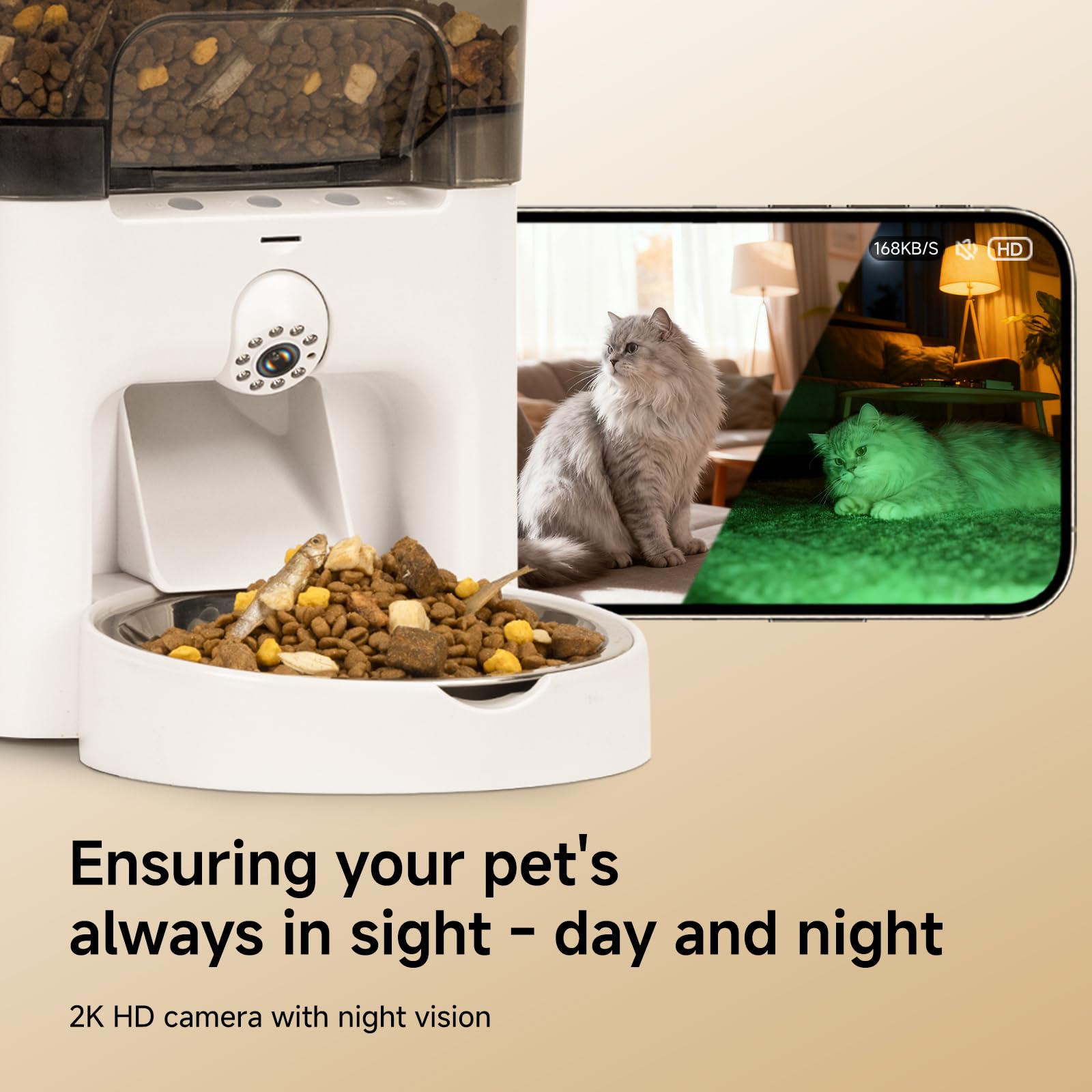 TENECUTE app-controlled scheduling for remote feeding on phone.