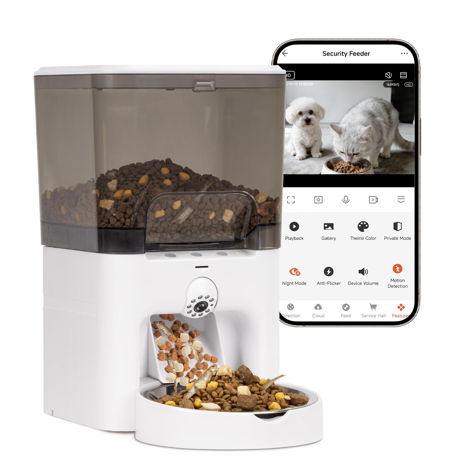 TENECUTE automatic feeder with 2K camera for monitoring and feeding.
