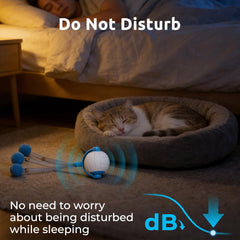 Tenecute interactive ball in blue demonstrating lifelike movement for cats