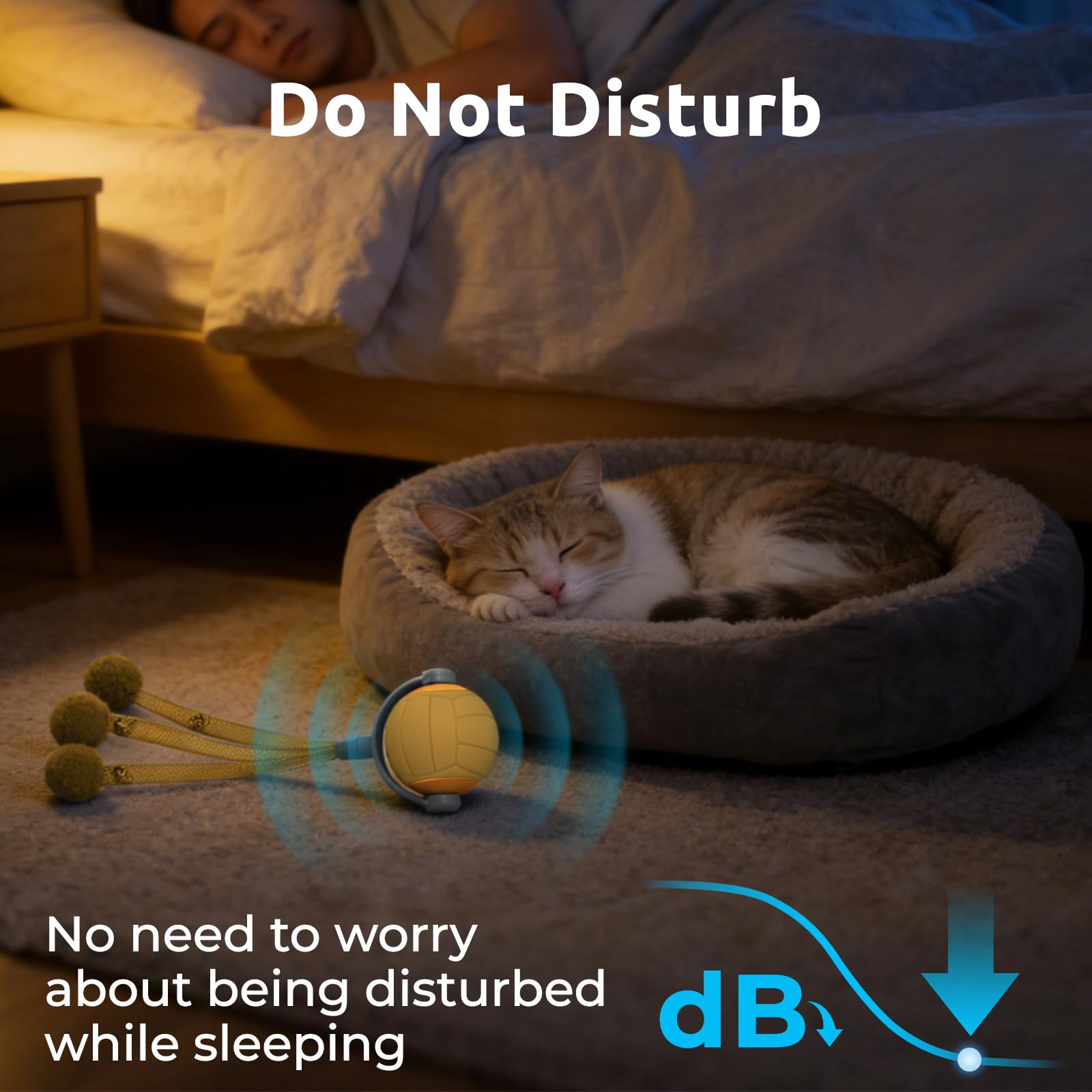 TENECUTE cat toy USB recharge port visible for convenient power.