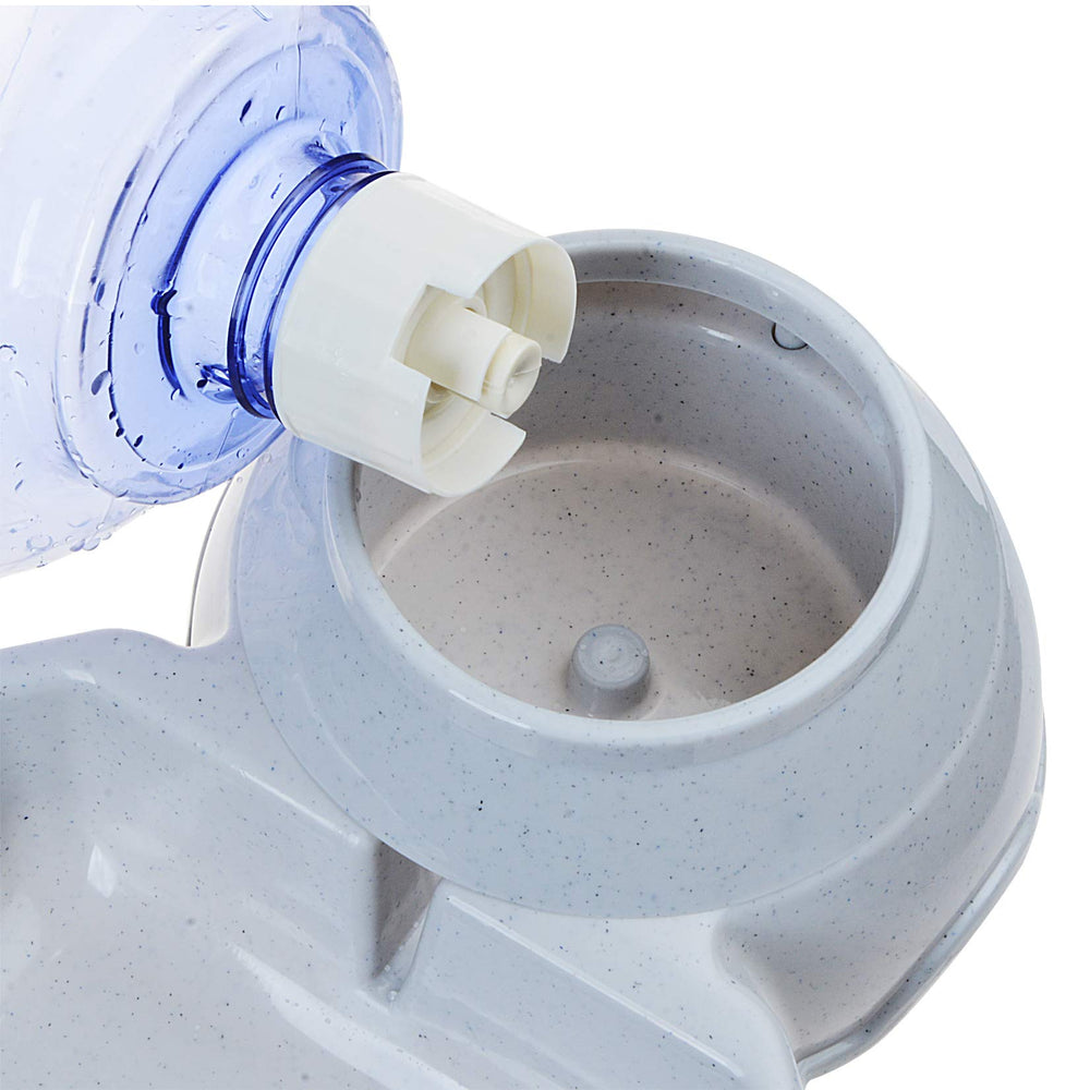 Wide-mouth bottle on TENINYU pet water station for easy refills