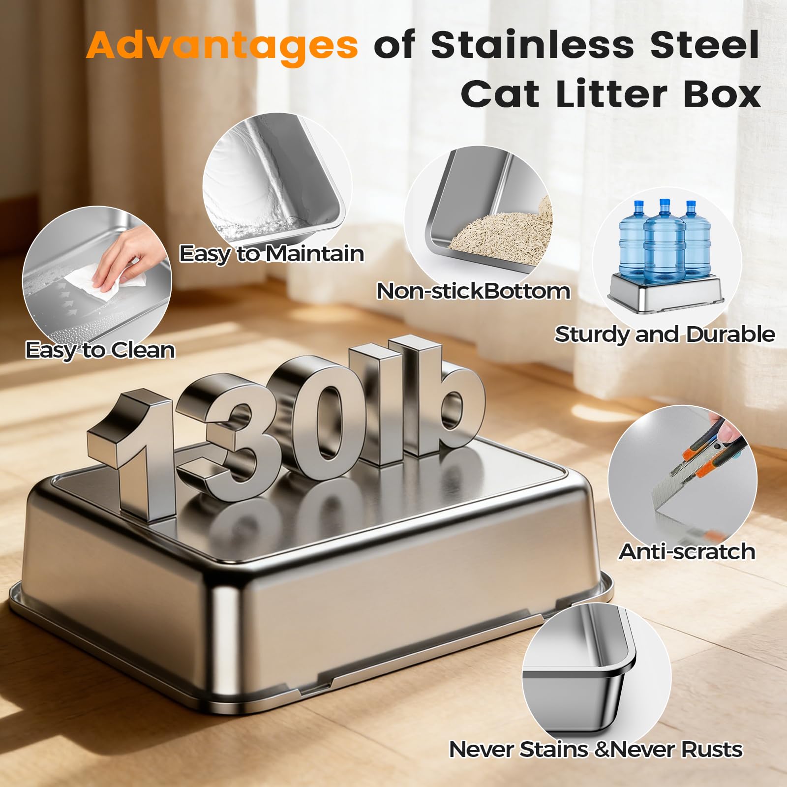 Tenizo anti-leak high-wall design helps prevent spills and keeps floors clean.