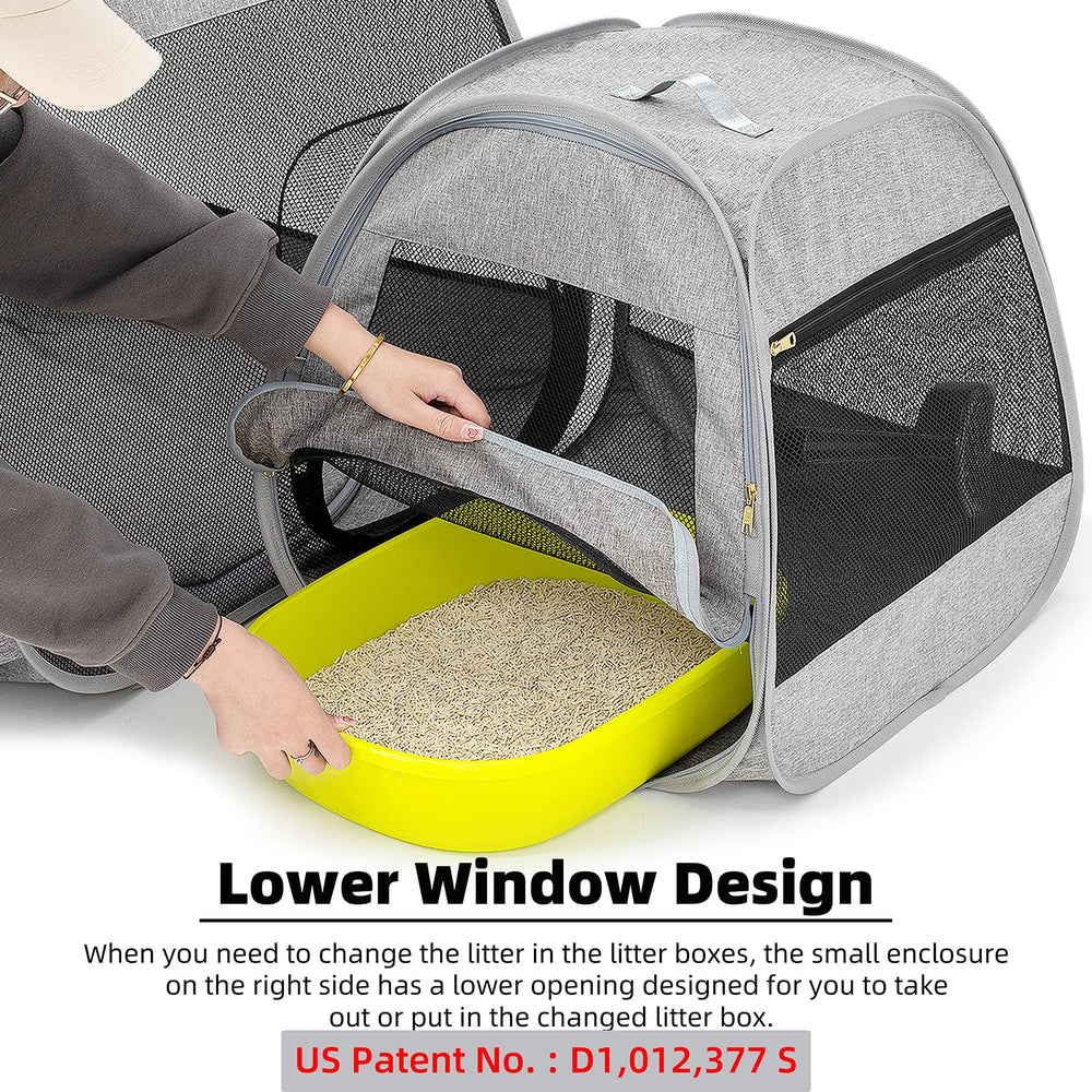 Tenrai playpen top zip opening provides easy access for water or toys