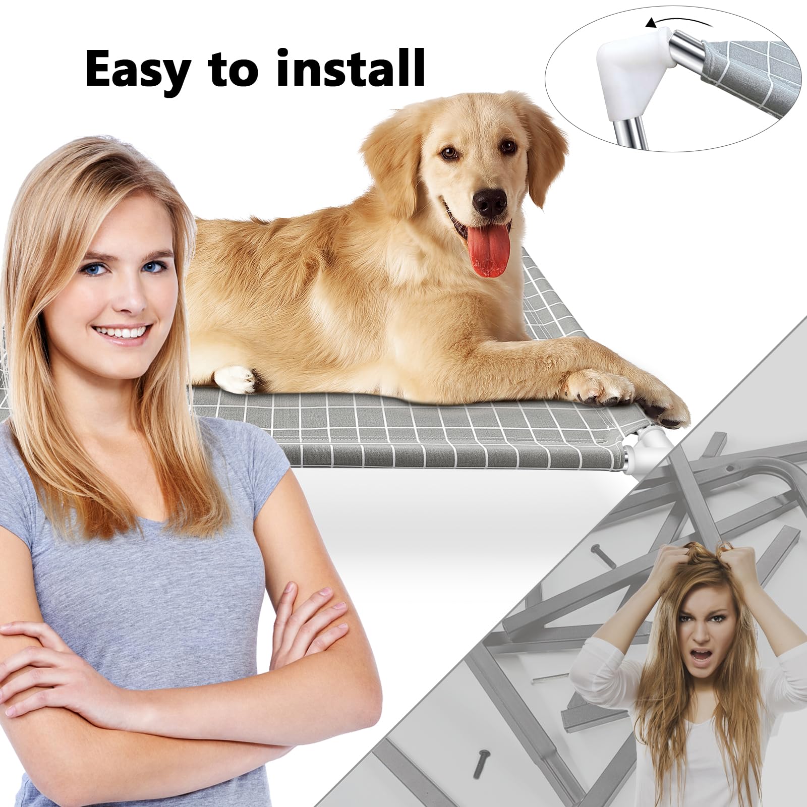 Tensorsine 38-inch bed fits large dogs comfortably for lounging.