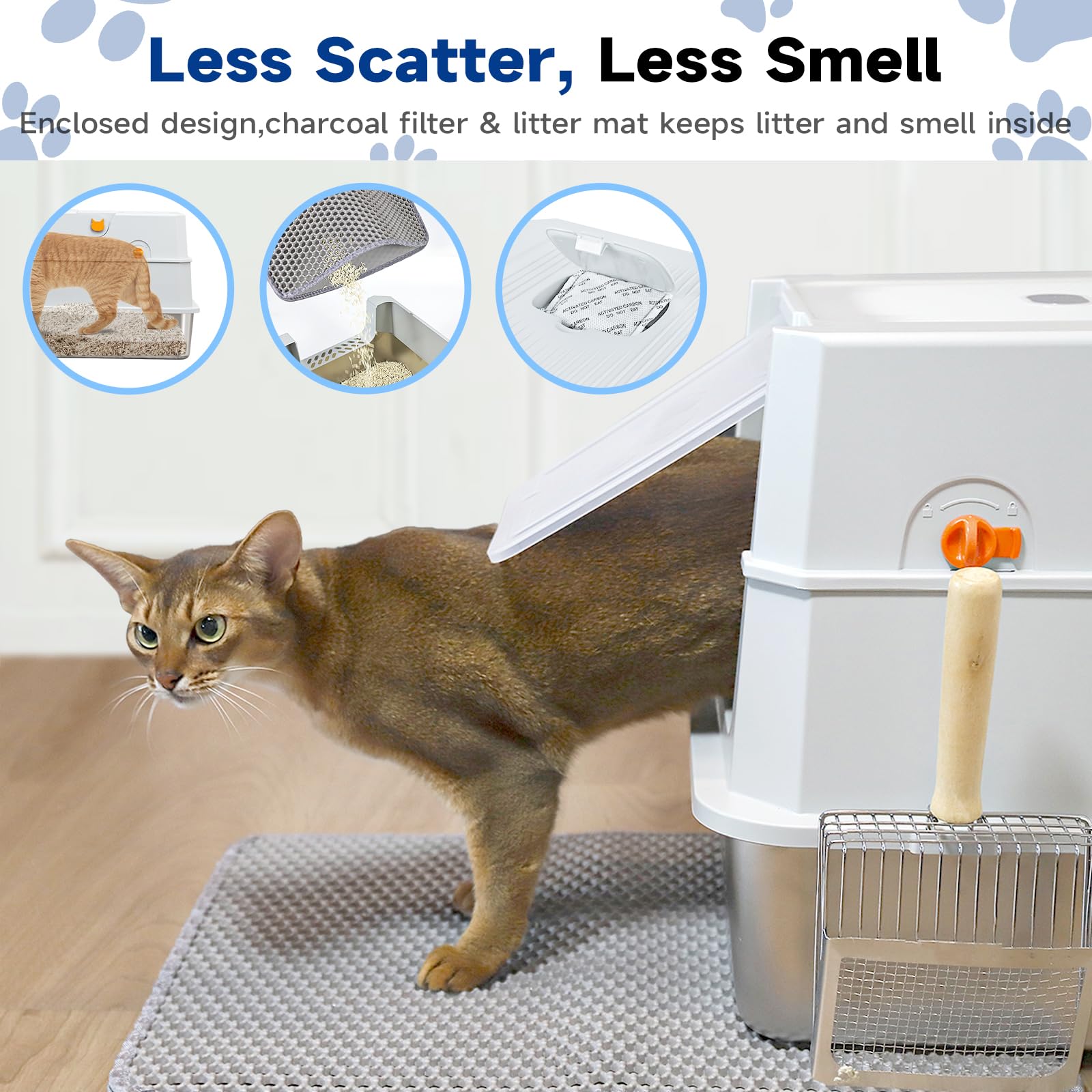 TTT TENTIZON dual-layer mat catches stray litter from paws.