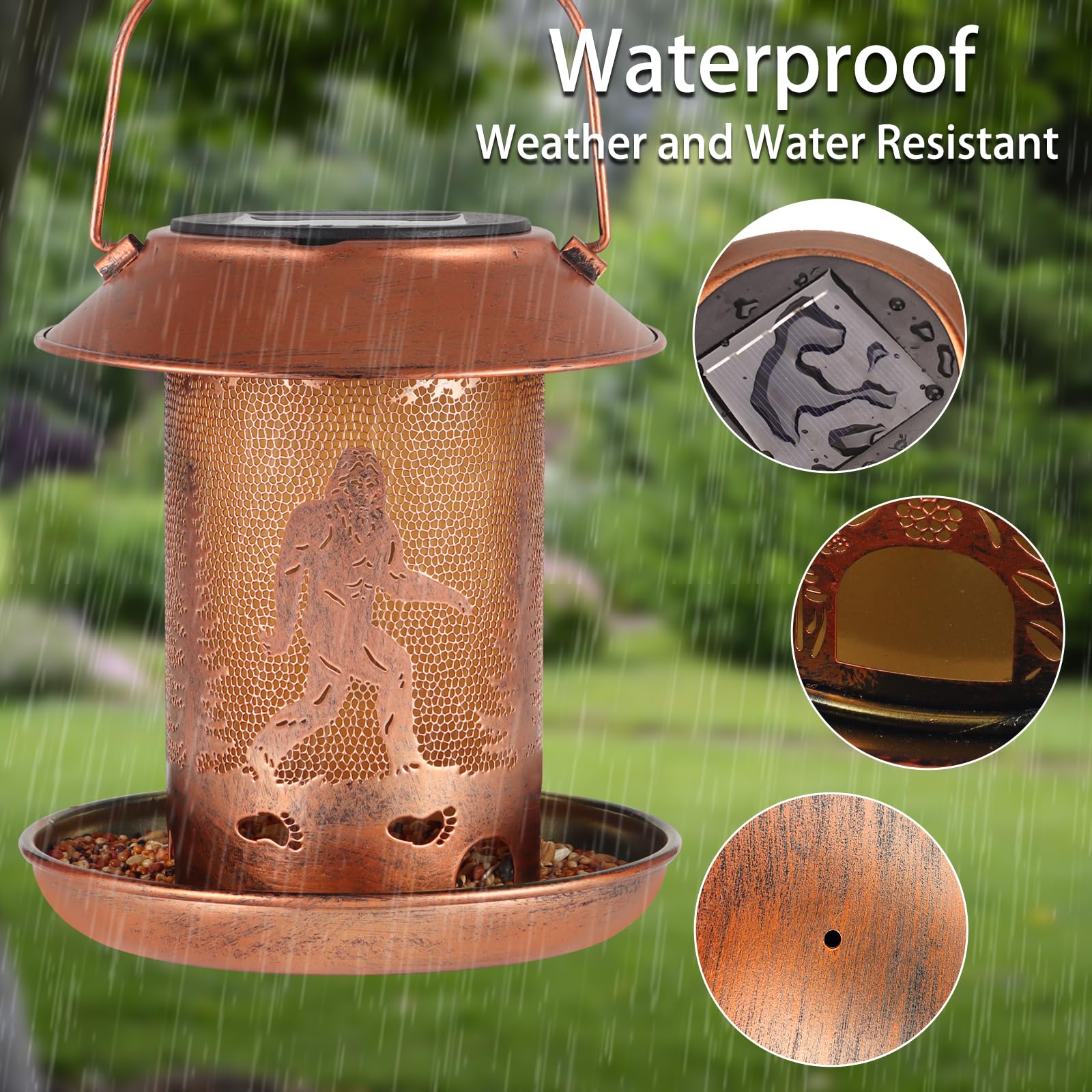 Tepaken outdoor solar lantern bird feeder provides easy sun-powered ambiance for patios and yards.