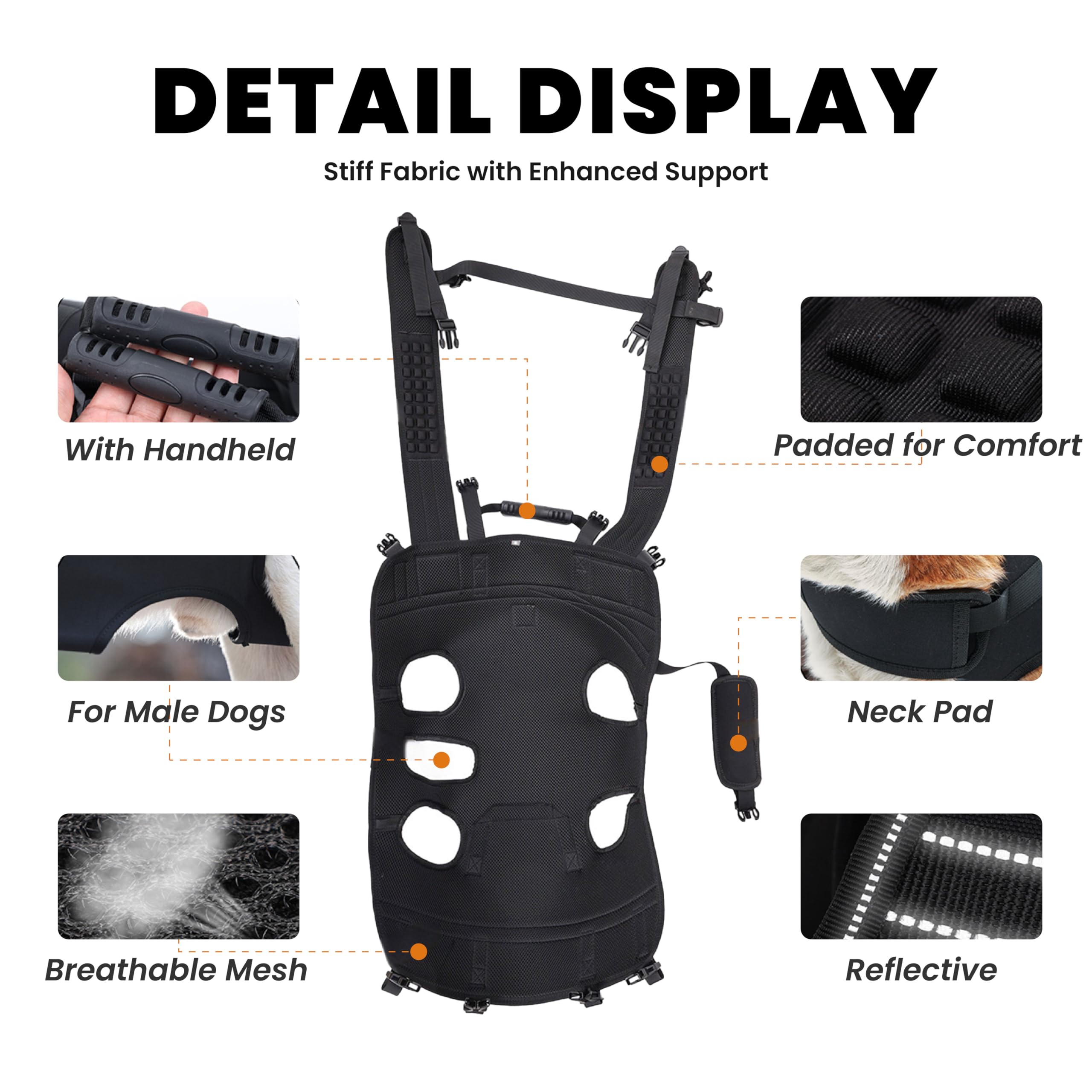 Terapaton full-body sling with handle offers ergonomic lifting for injured dogs