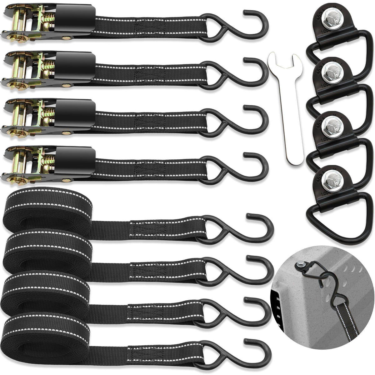 Terixe 4-pack tie down kennel kit for secure transport