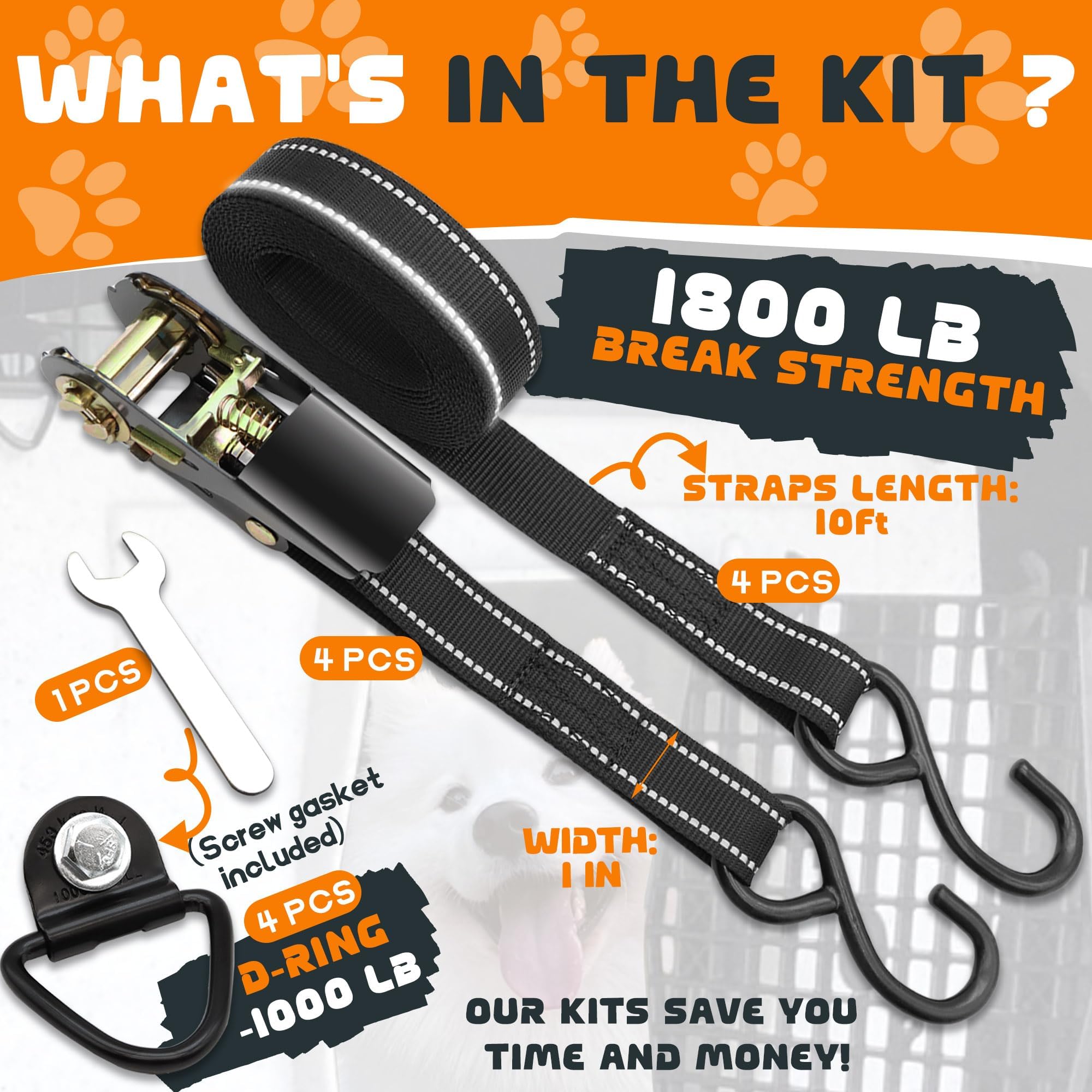 Terixe kennel tie down wrench included for quick adjustments