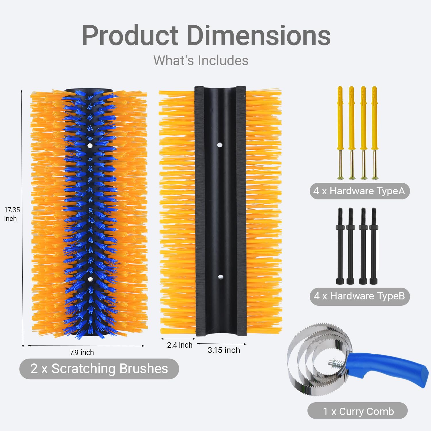 TERPUP two brushes mounted in barn showcasing multi-area grooming