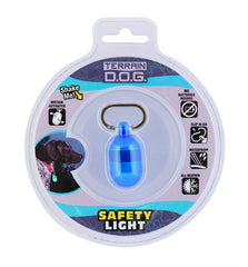 Terrain D.O.G. light on dog collar clip-on for nighttime visibility.