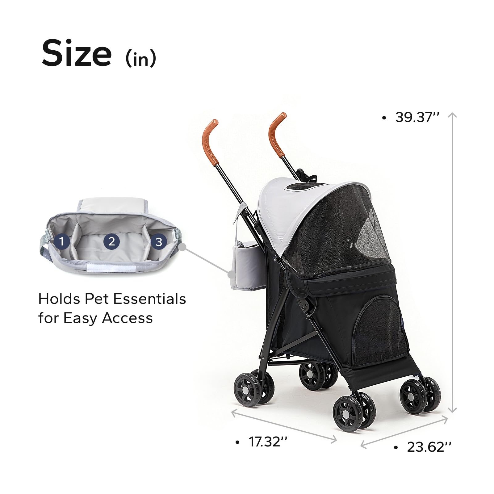 TerraPede two-tone, stain-resistant stroller design