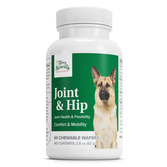 Terry Naturally Joint & Hip dog wafers bottle for easy daily use and care.