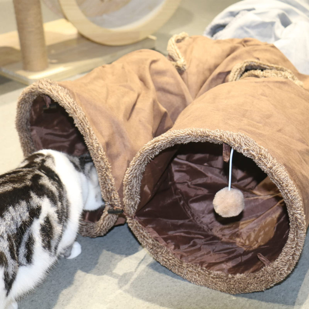 Terunat cat tunnel brown suede blends with home decor