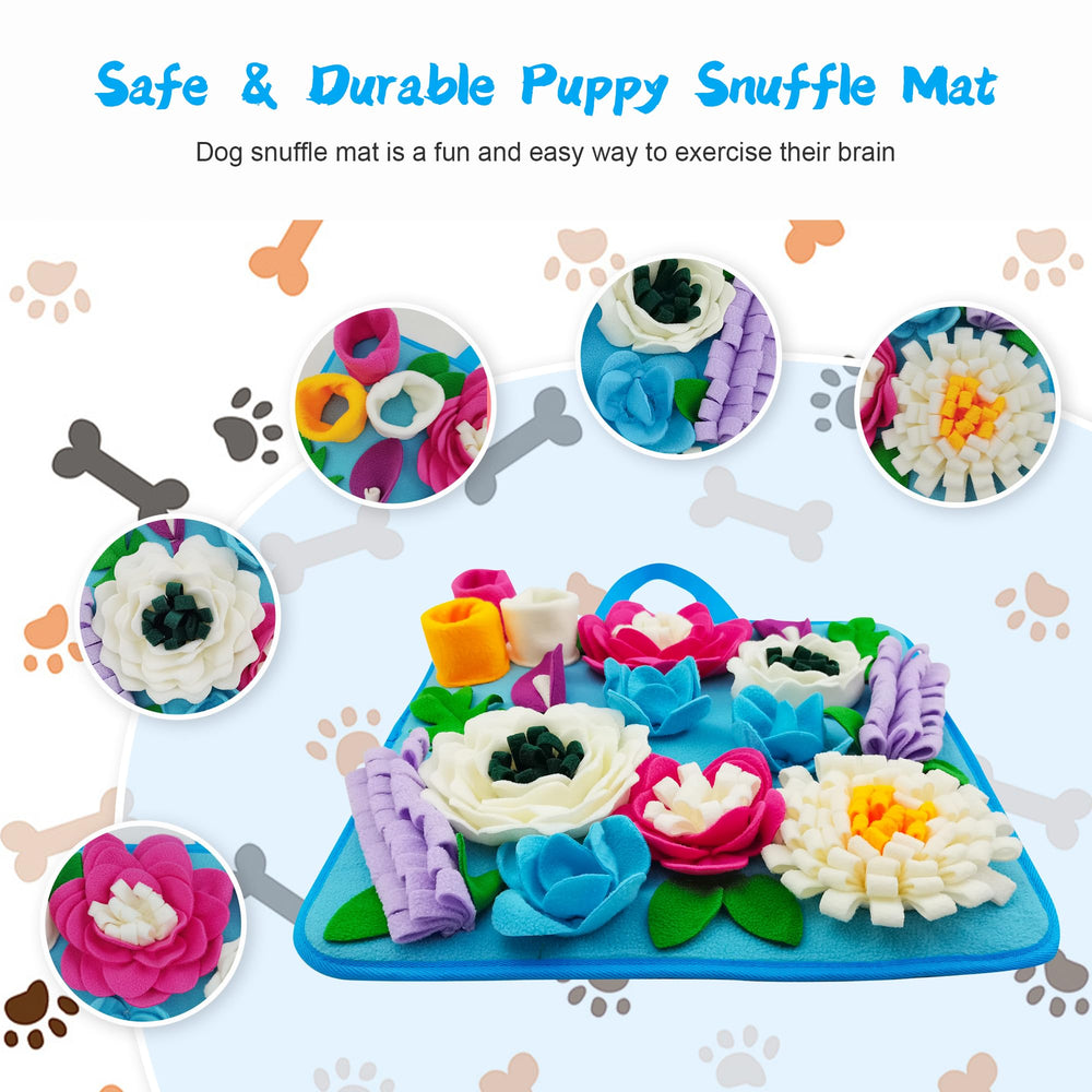 Tesitehi Snuffle Mat's non-slip base keeps mats steady during play.