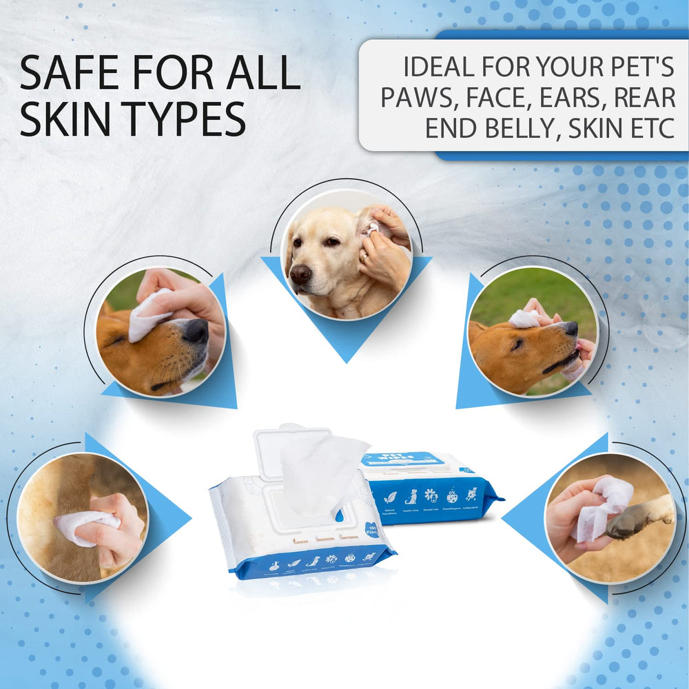 Tetesol travel-pack use showing portable pet wipes