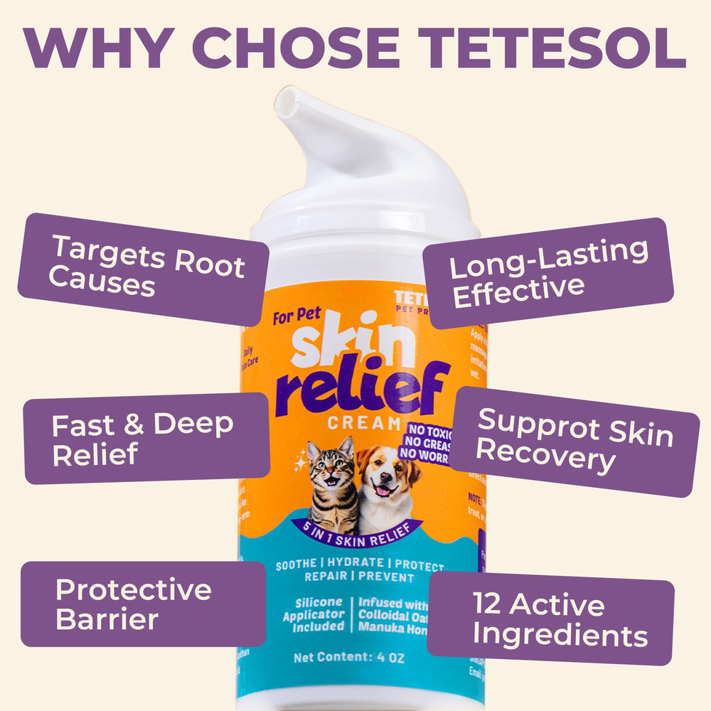 Tetesol Colloidal Oatmeal formula image showing soothing texture for dry skin.