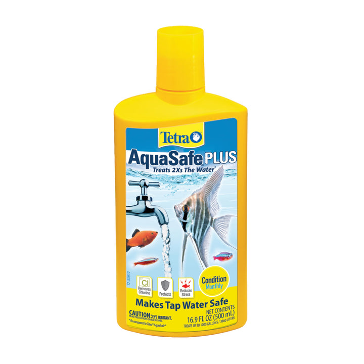Tetra AquaSafe Plus bottle cap measure aids precise dosing for safer water