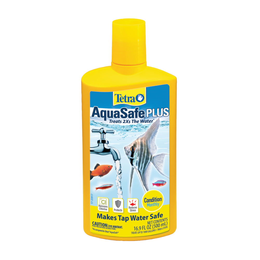 Tetra AquaSafe Plus bottle cap measure aids precise dosing for safer water