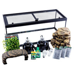 Tetra Aquatic Turtle Deluxe Kit 20-gallon tank, a spacious home for turtles and amphibians.