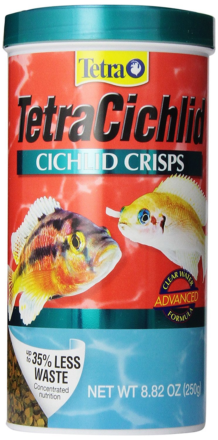 Tetra Cichlid Crisps for top-water feeding with balanced nutrition