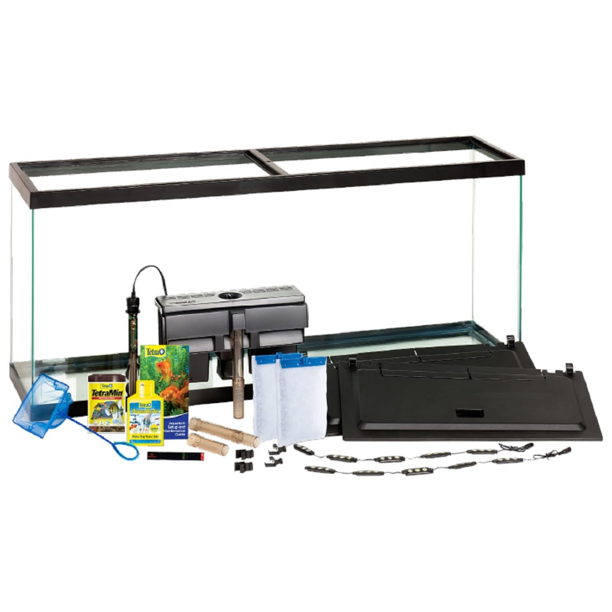 Front view of the Tetra Complete LED Aquarium 55 gallon for instant setup