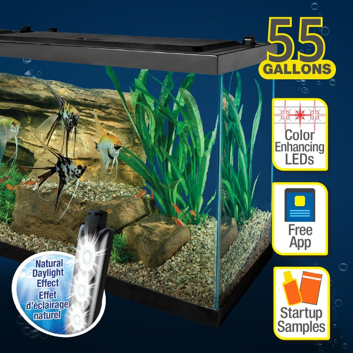 Includes net, water conditioner, food sample, and setup guide for the 55 gallon kit